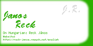 janos reck business card